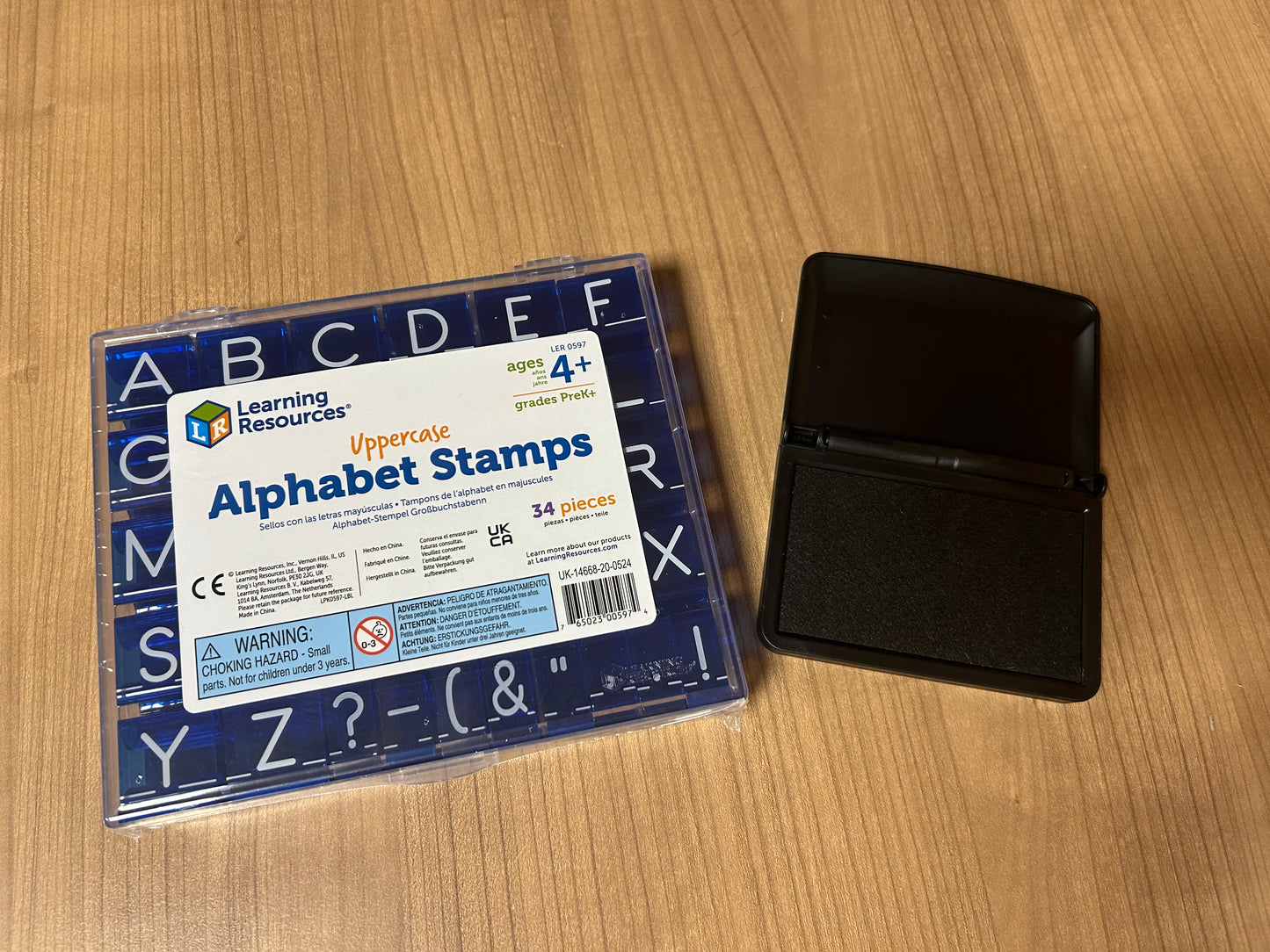 Alphabetstempel GROSSBUCHSTABEN (34 Stück) mit Stempelkissen!