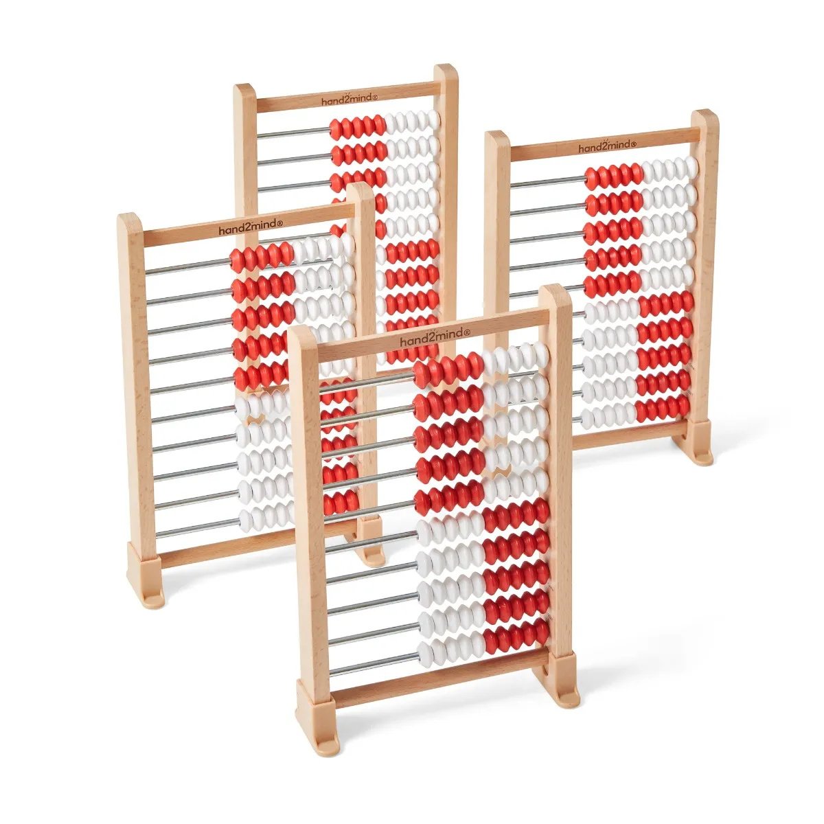 Rekenrek - 100 kralen (10 rijen) set van 4 st.