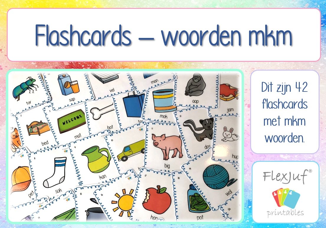 Printable: Flashcards - woorden mkm (42 st.)