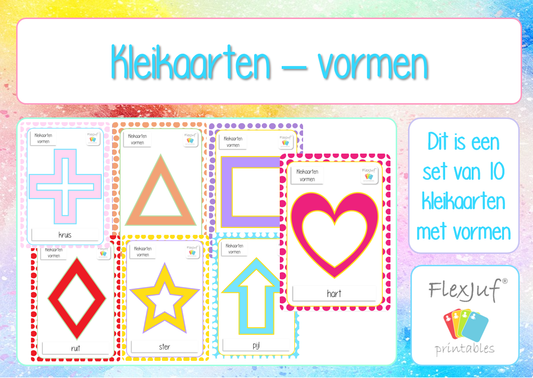 Printable: Kleikaarten - vormen