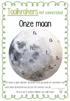 Printable: Taalkrakers 6-8 jaar: het Zonnestelsel