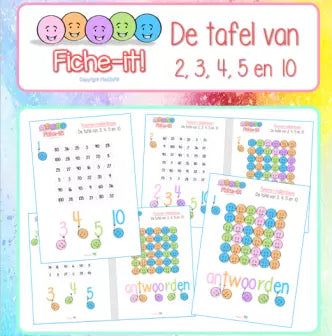 Printable: Fiche-it - de tafel van 2, 3, 4, 5 & 10