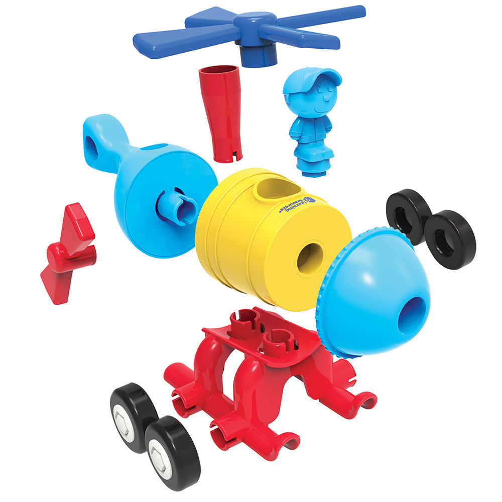 3-in-1 bouwset - Raket, trein, helicopter
