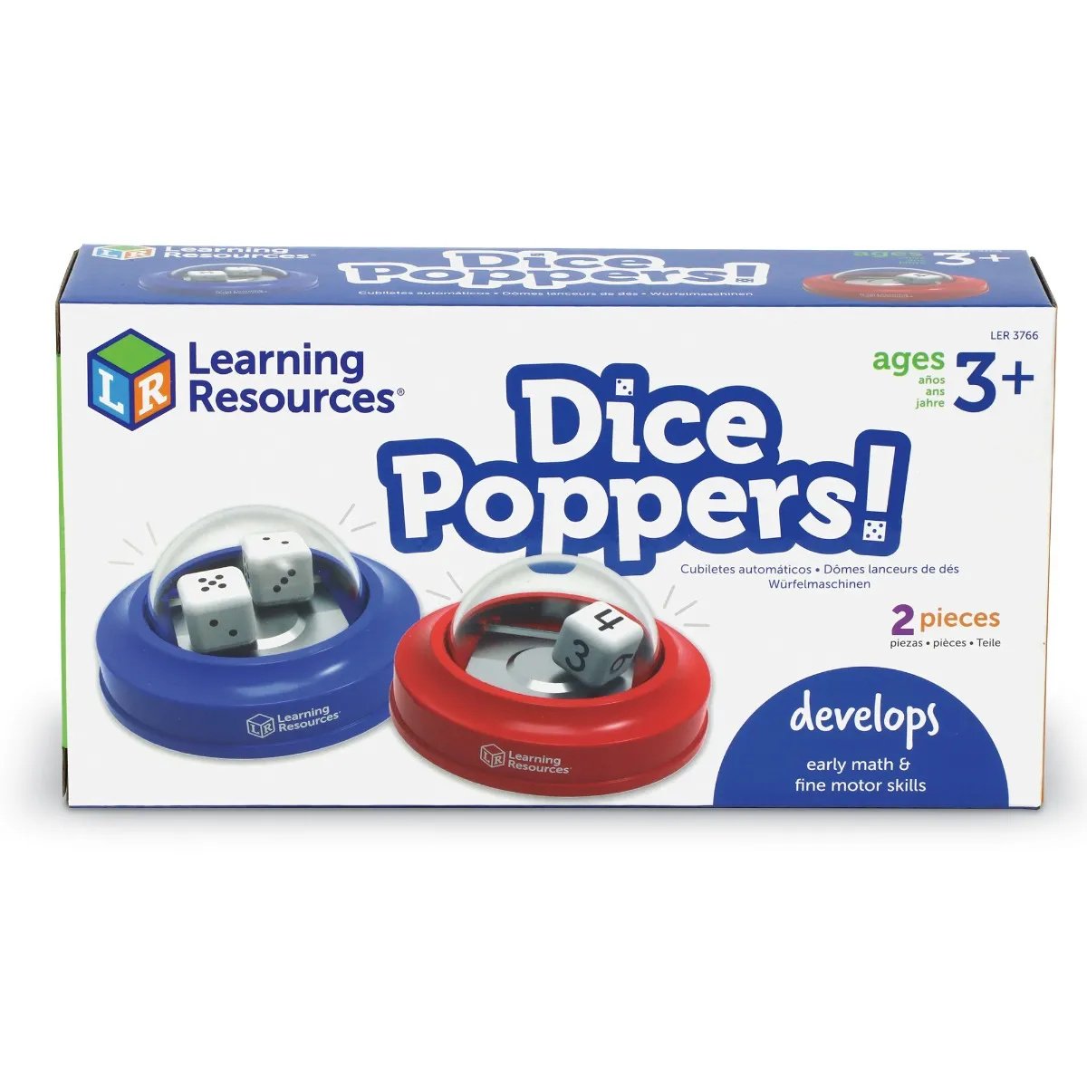 Dice poppers / dobbelsteen gooiers (set van 2 st.)