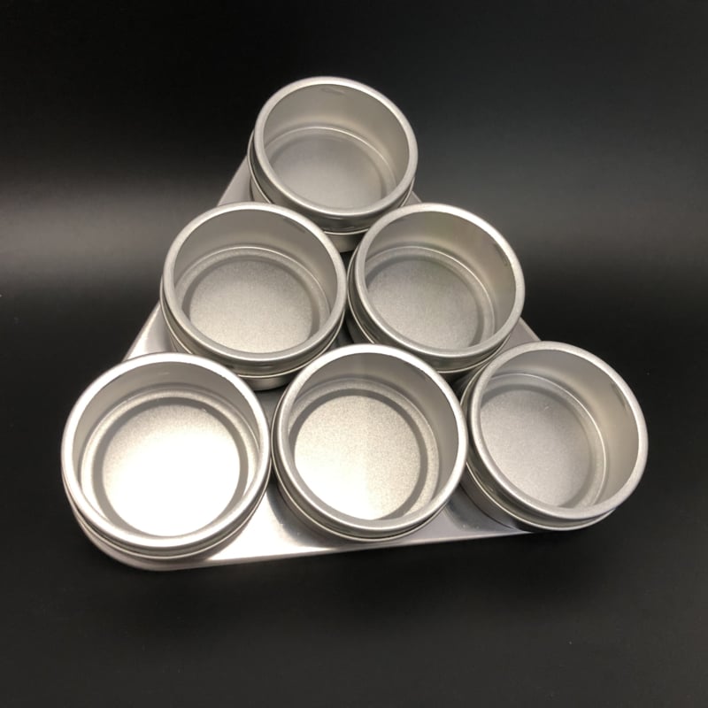 Magnetische opbergblikjes met venster (6 st. + houder)