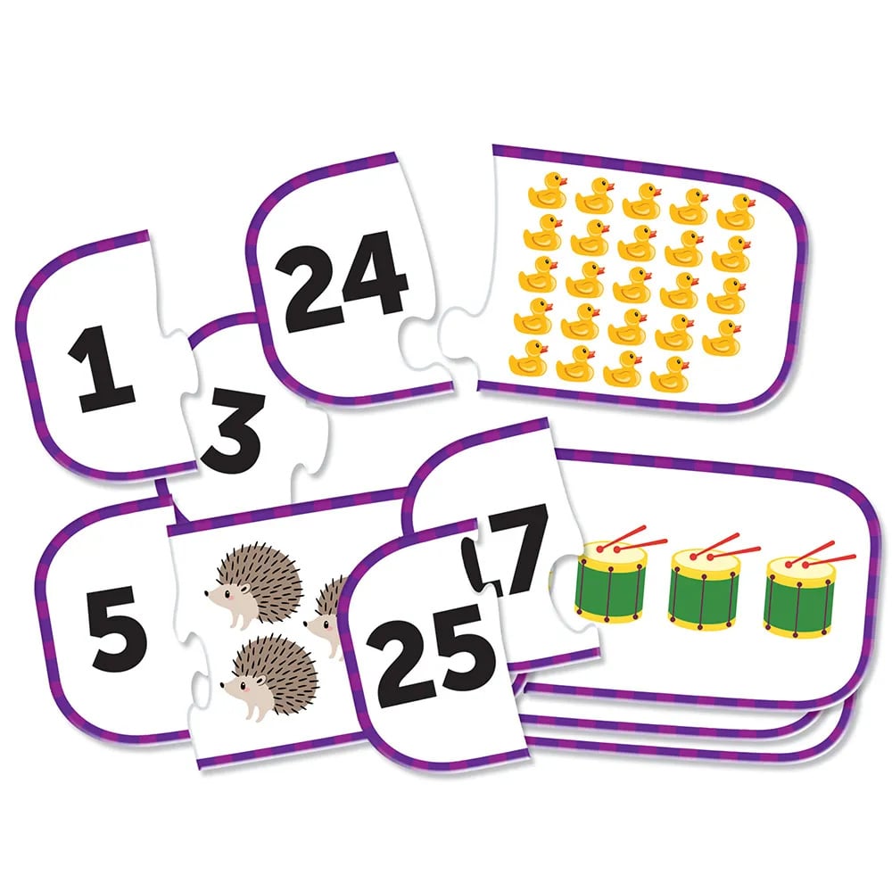 Rätselkarten - Zahlen/Zahlenwerte 1-25 zählen