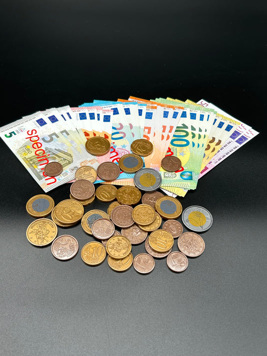 Speelgeld euro's - briefgeld en muntgeld (80 stuks)