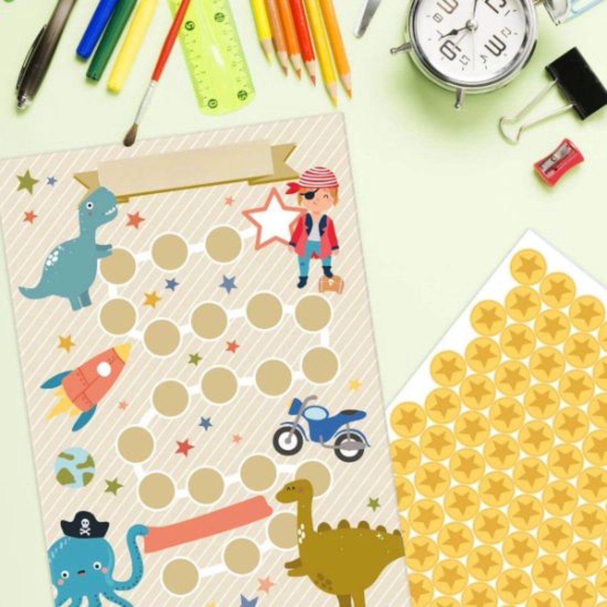 Beloningskaart met stickers - Ontdekker (10 st.)