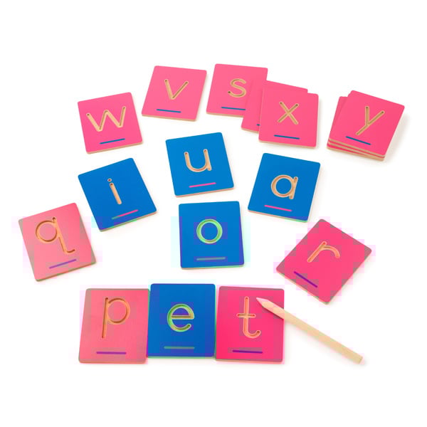 Voel de letters - tactiele traceerletters alfabet - kleine letters