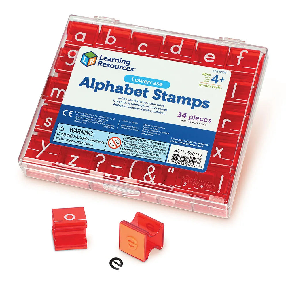Alfabet stempels: kleine letters en leestekens (34 stuks)