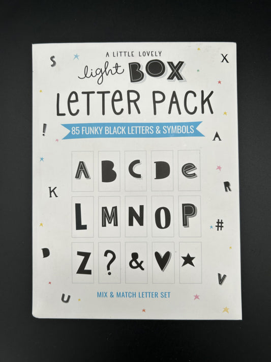 Lightbox letter set: Funky - zwart