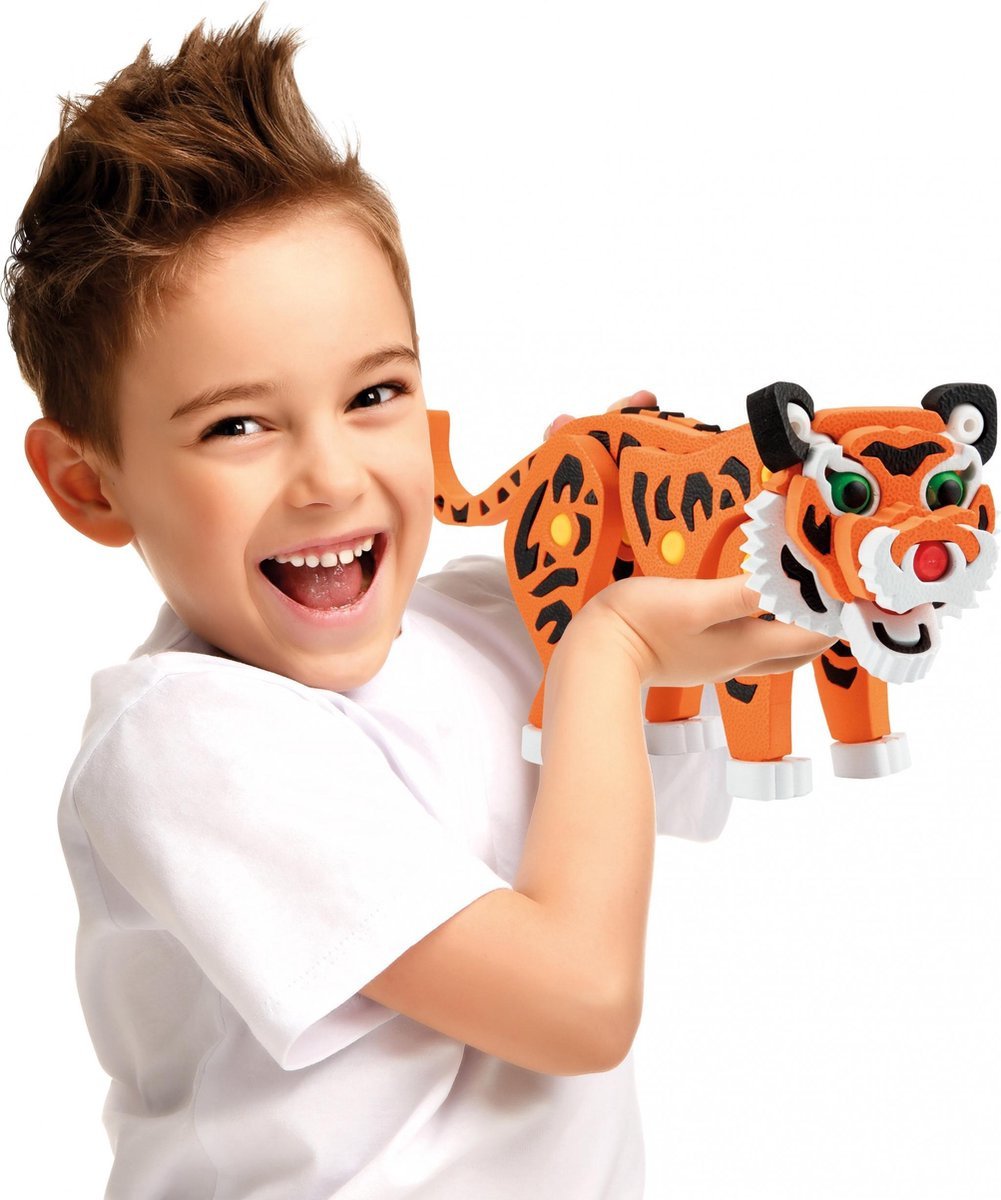 3D Schaumstoffbausteine XL Puzzle - Tiger (52 Teile) 26 cm