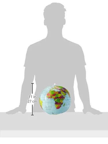 Opblaasbare wereldbol / globe (circa 27 cm)