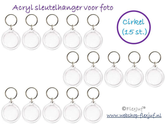 Schlüsselanhänger Foto transparent DIY Kreis (15 Stk.)