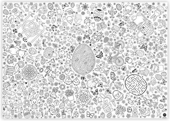 XXL groeps kleurplaat - Pasen (120 x 85 cm)