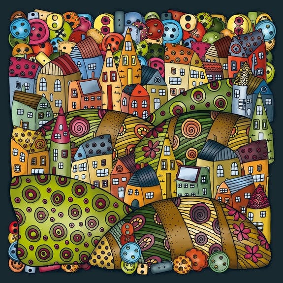 Curiosi Palapeli (moeilijke stukjes) - Puzzel bergdorp