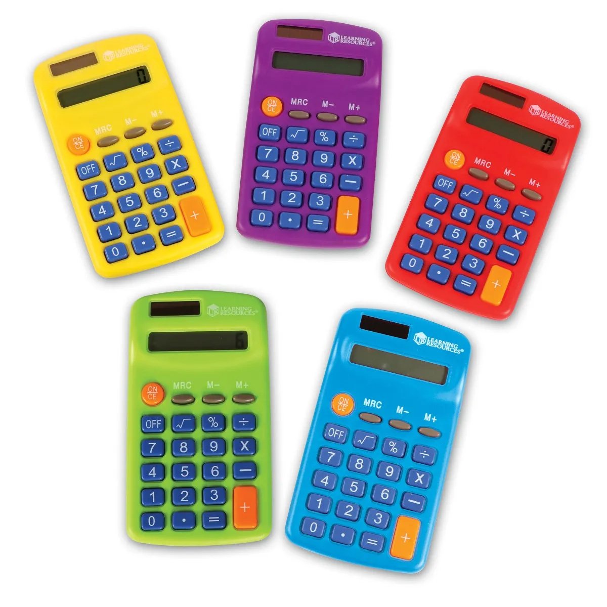 Rekenmachine vrolijke kleuren, per stuk