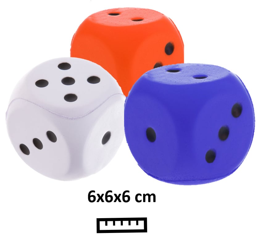 Dobbelsteen foam XL (6 cm) set van 6 stuks