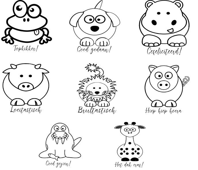 Nakijkstempels incl. 4 inktkussentjes