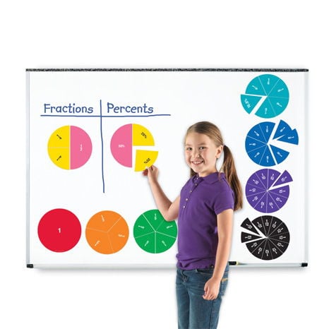 Breuken- en procenten cirkels XL, magnetisch (instructie set)