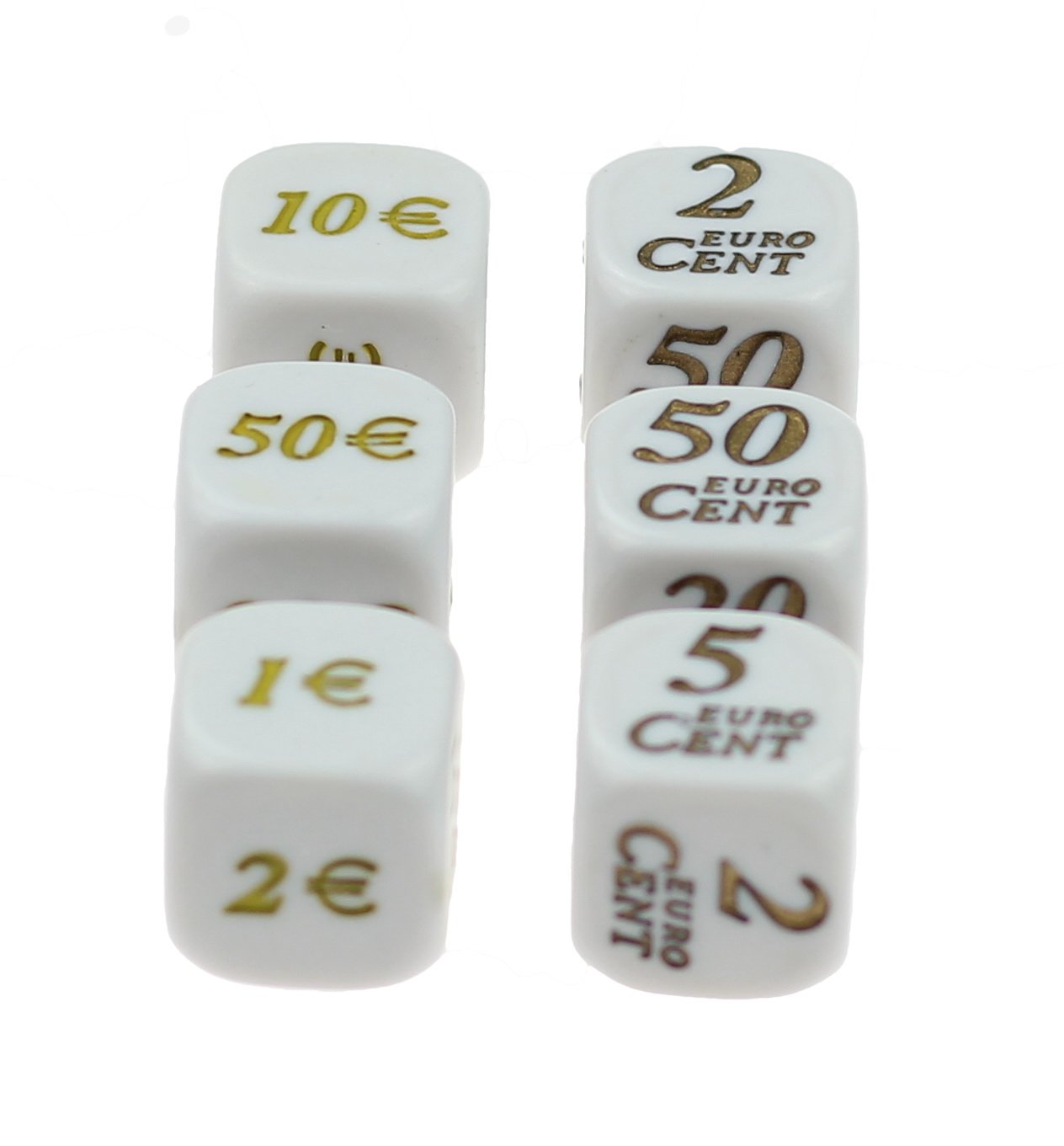 Zählwürfel: Euro und Cent (6er-Set)