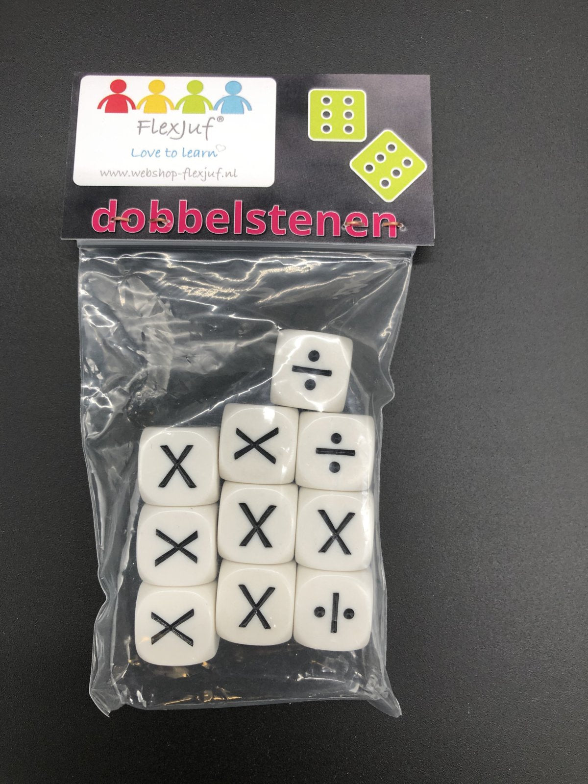 Dobbelstenen rekenen: keer en delen, 10 st.