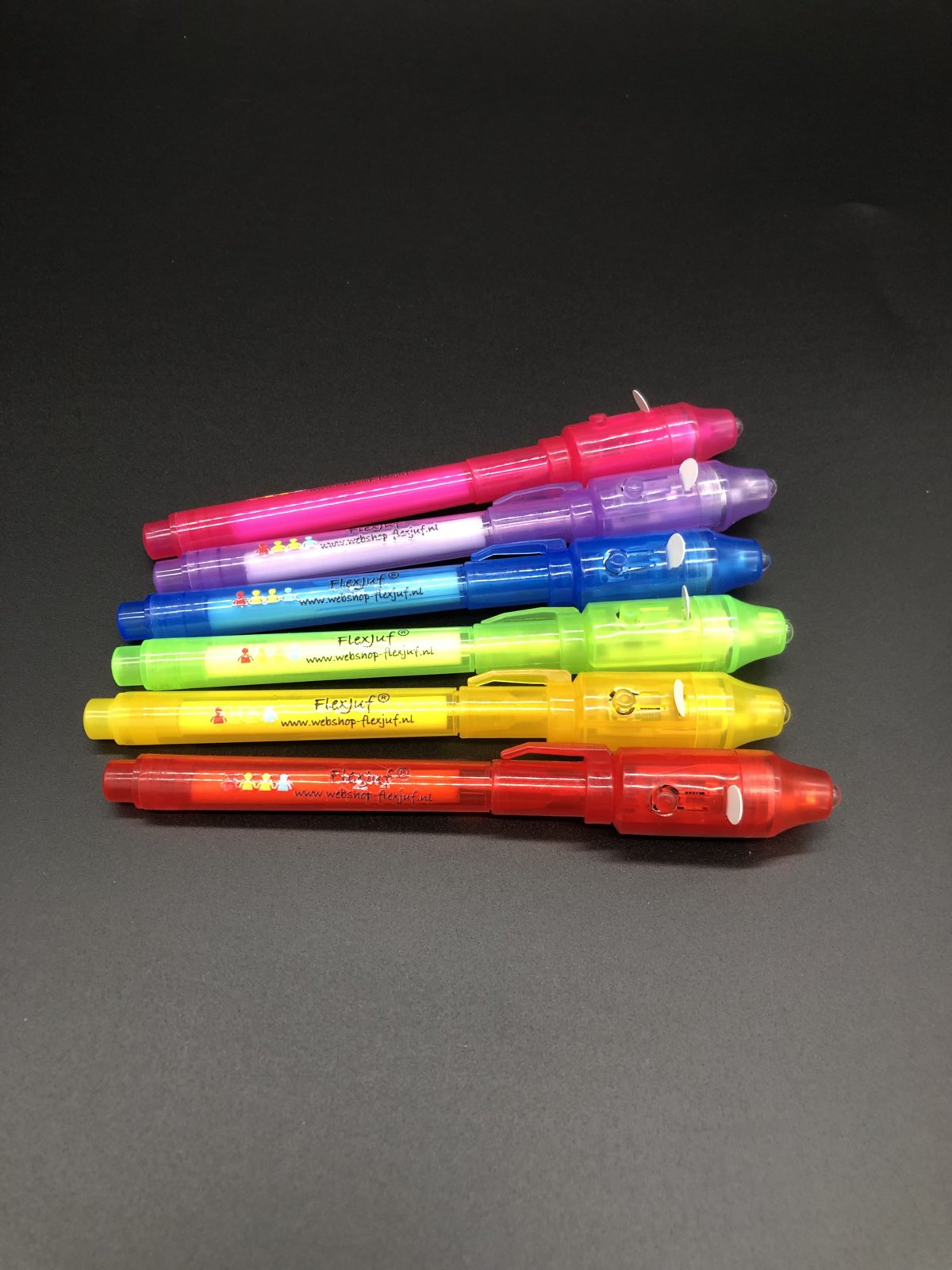 UV-Stifte mit unsichtbarer Tinte und Licht (6er-Set)