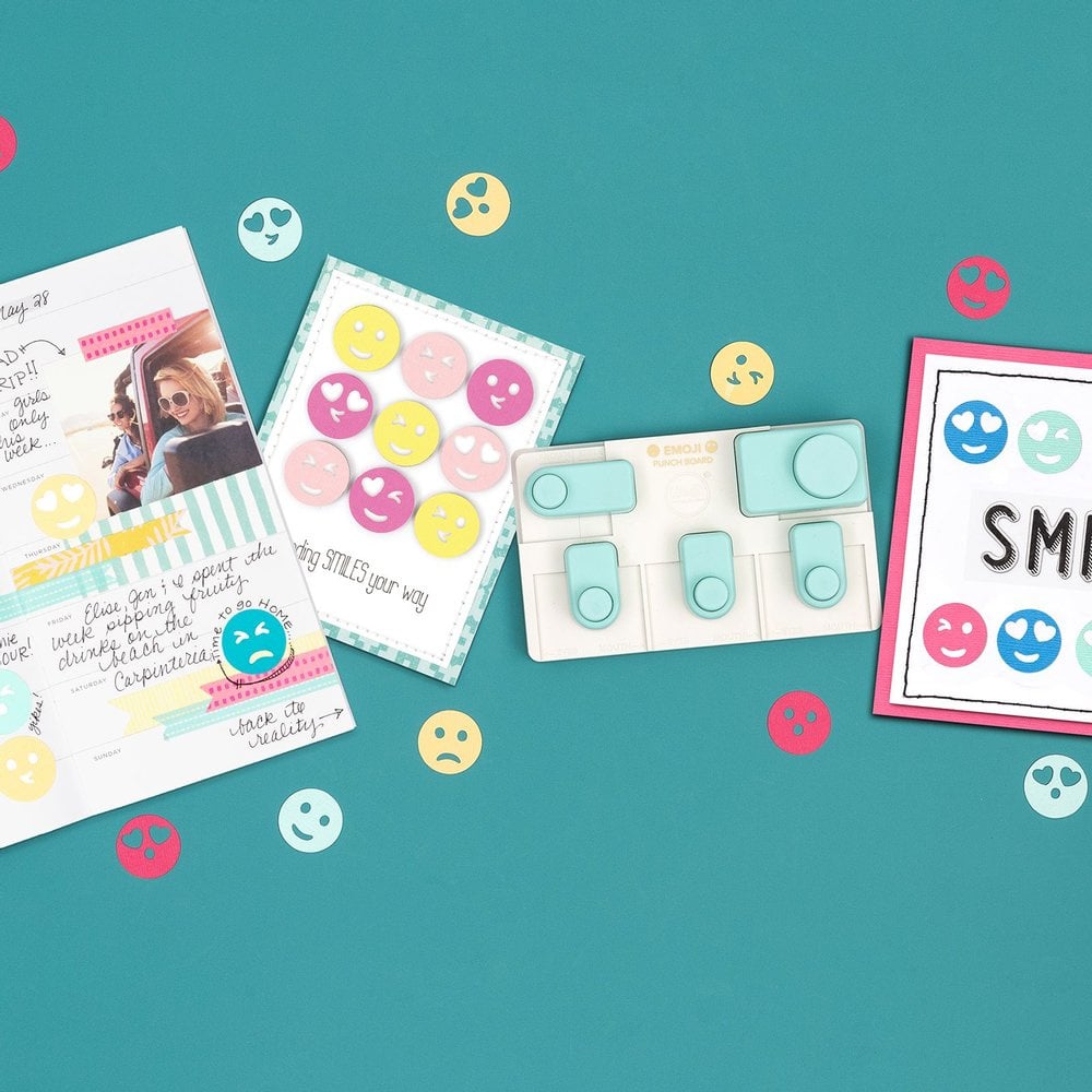 Pons board + ponzen set - Emoji / smileys ponsbord (5 st. + papier)