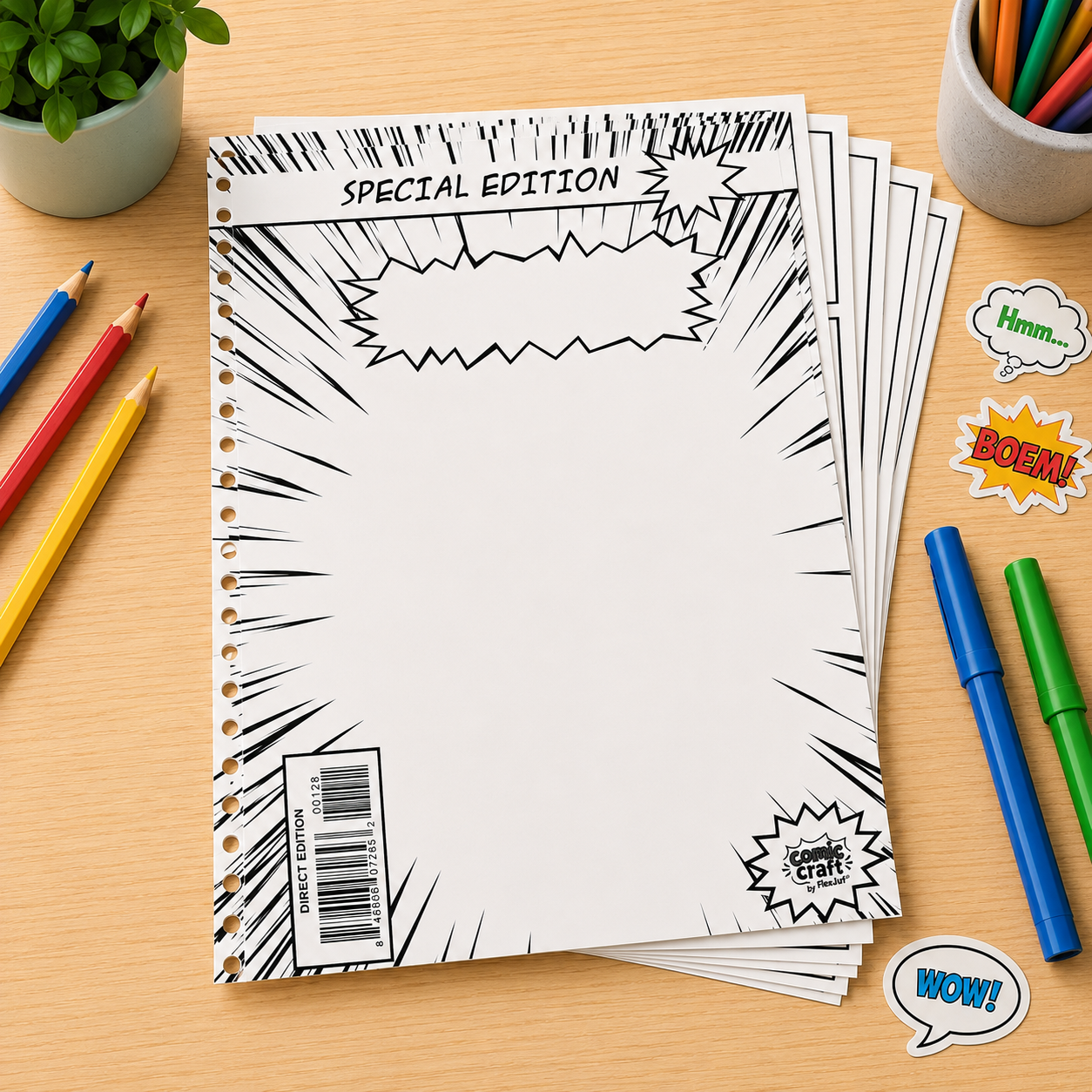 Comic Craft Voorbladen + (na)vulling - zwart/wit (5+40 pagina's)