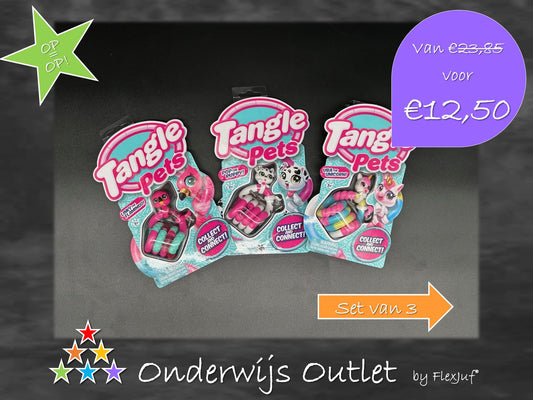Onderwijs Outlet: Tangle pets: flamingo, unicorn, puppy (set van 3 st.)