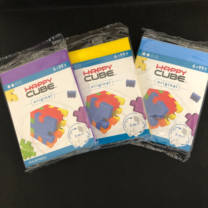 Happy Cube Original - 3er-Set (lila, blau, gelb)