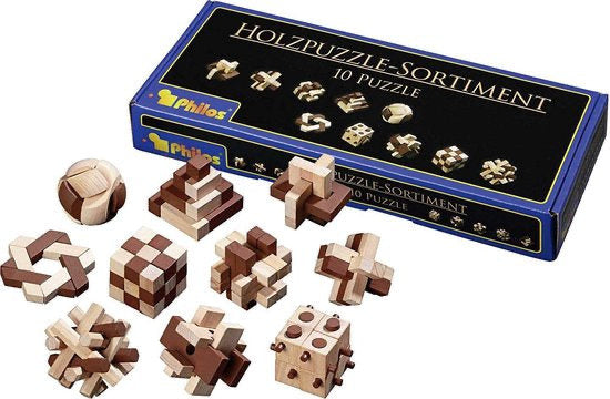 Houten Puzzel Set (10 breinbrekers)