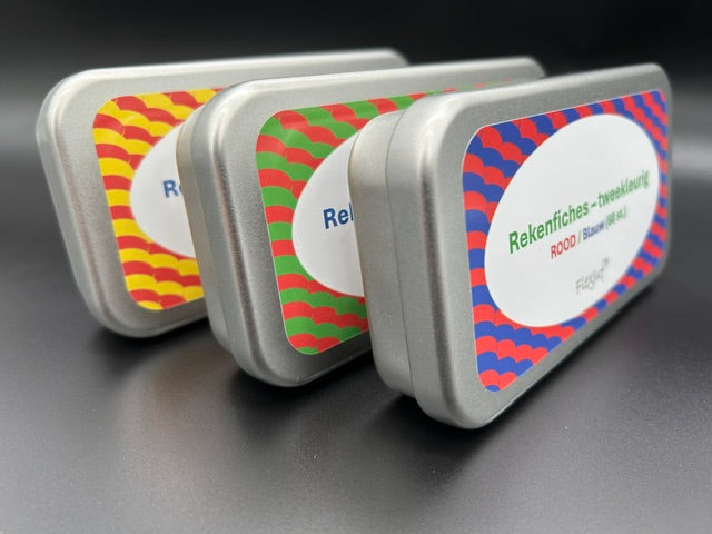 Rekenfiches tweekleurig Voordeelset! - 3 kleurencombinaties (3x 60 st.) Ø25 mm