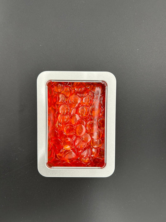 Mathe-Blätter in Blechdose (12x8 cm), Transparent Orange (200 Stk.)