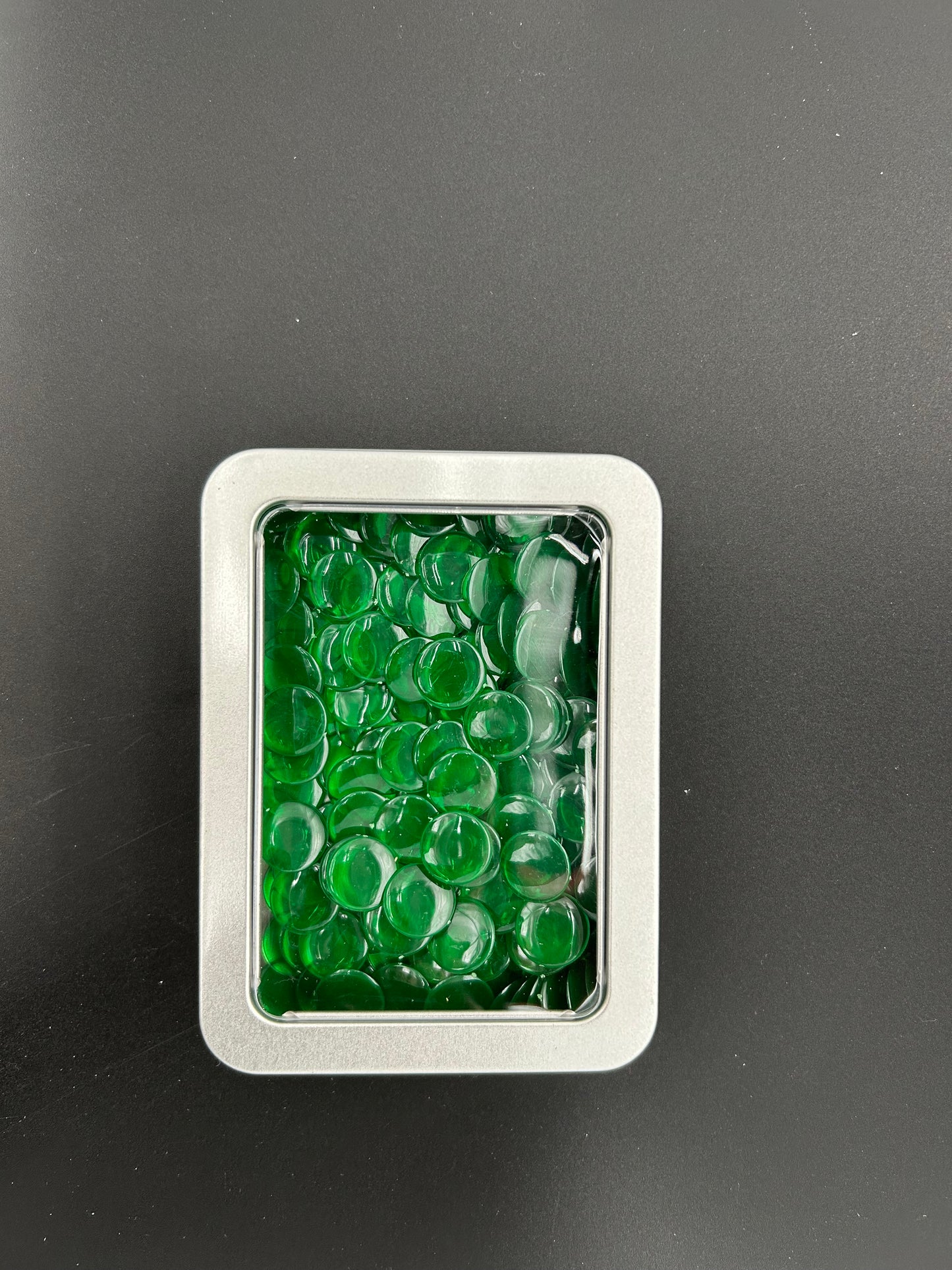 Rekenfiches in blikje (12x8 cm), Transparant groen (200 st.)