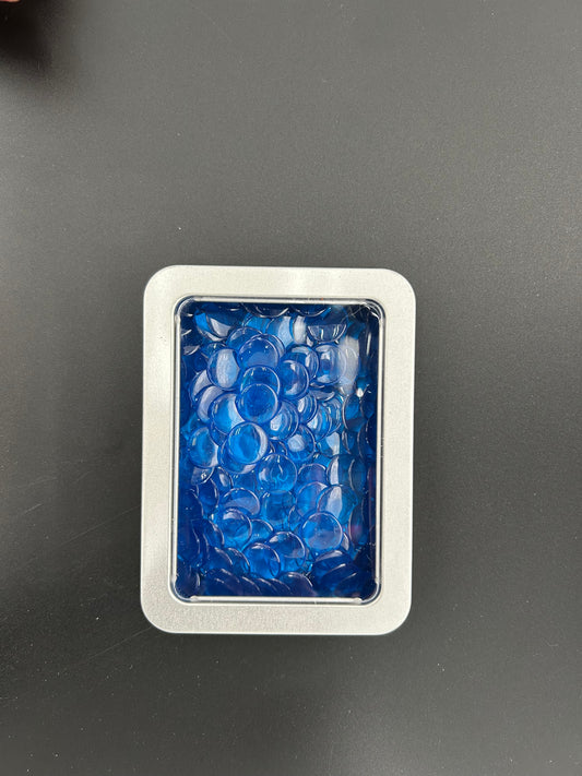 Matheblätter in Blechdose (12x8 cm), Transparent Blau (200 Stk.)