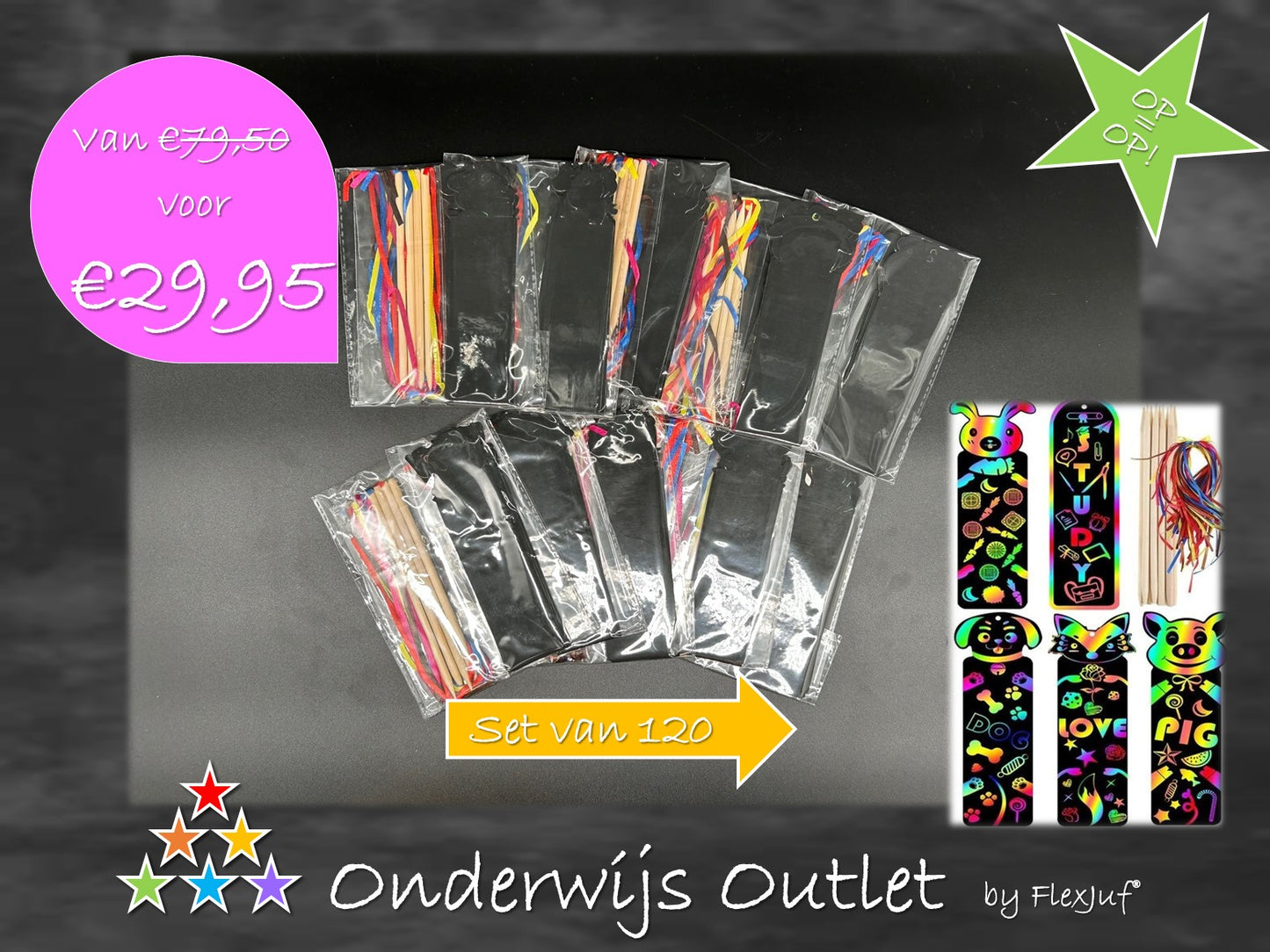 Education Outlet: Rubbel-Lesezeichen Tiere mit Stift (120 Stk.)