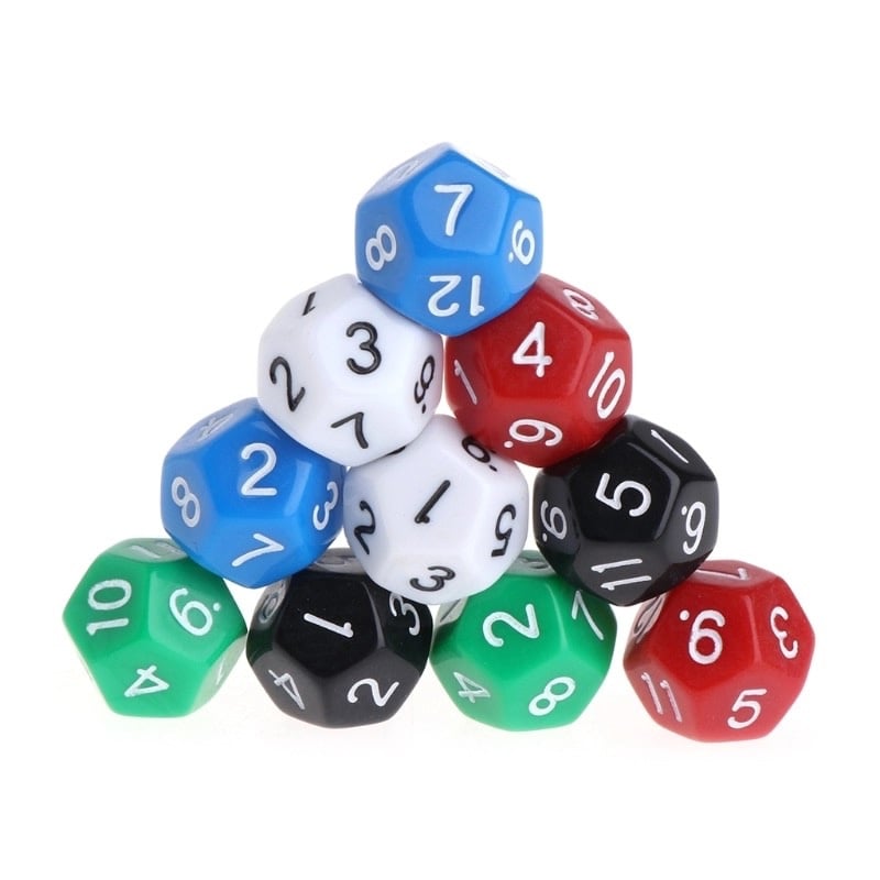 12-seitiger Würfel (SET mit 10 Stück)