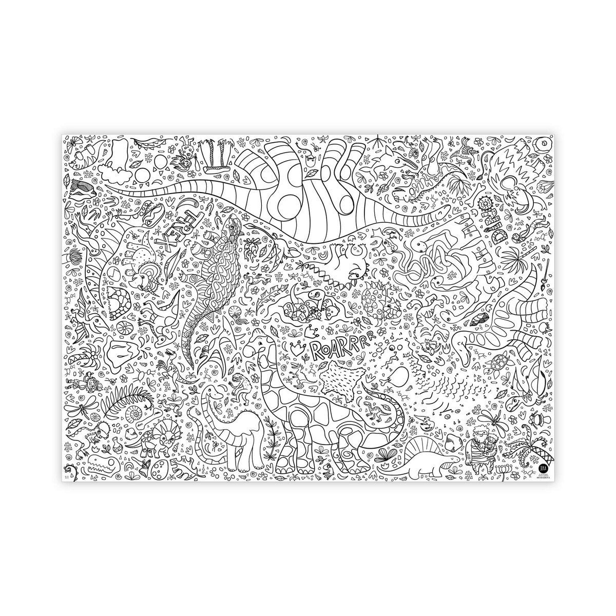 XXL Gruppen-Malvorlage - Dinosaurier (120 x 85 cm)