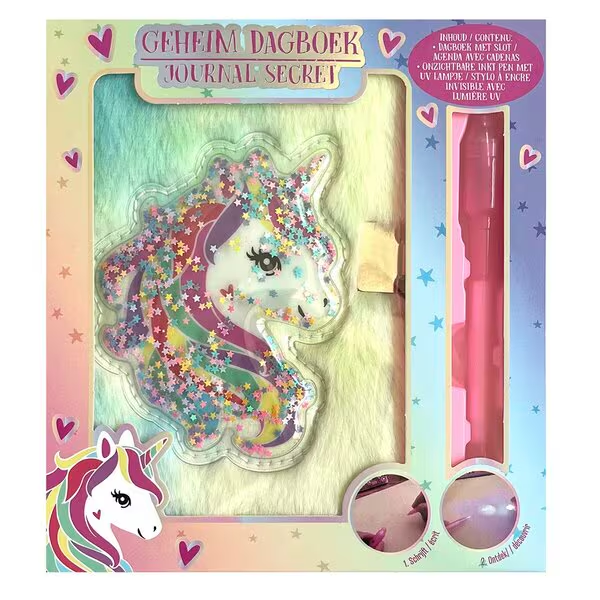 Geheimes Plüschtagebuch mit Einhorn