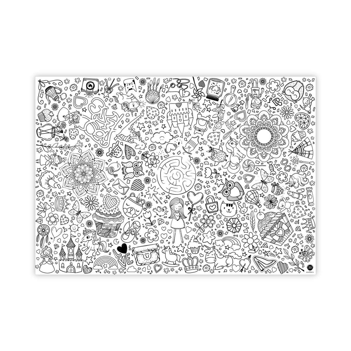 XXL groeps kleurplaat - Fantasie (120 x 85 cm)