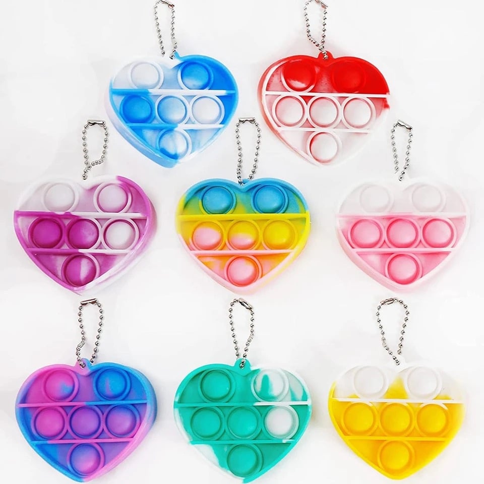 Pop-it sleutelhanger hartje (15 st.)