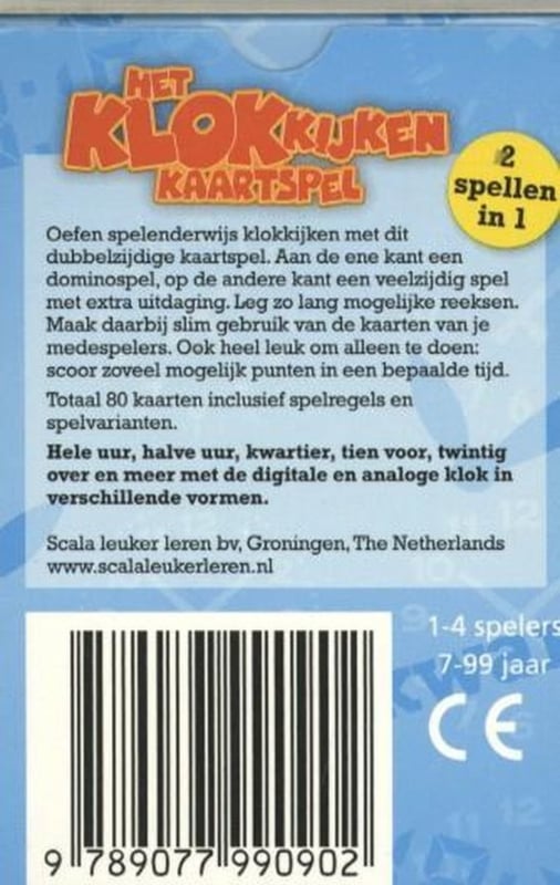 Het klokkijken kaartspel