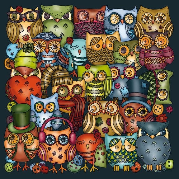 Curiosi Palapeli (moeilijke stukjes) - Puzzel uilen