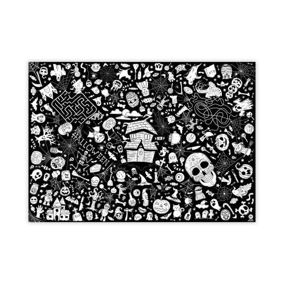 XXL groeps kleurplaat - Halloween (120 x 85 cm)