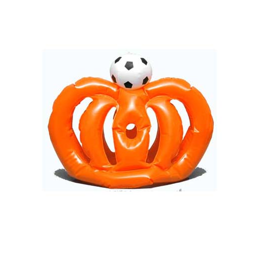 Oranje opblaaskroon EK / WK voetbal Koningsdag (35,5 cm)