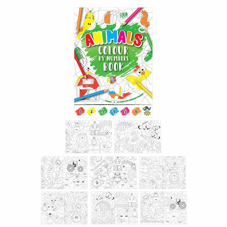 Tier-Malbuch – Malen nach Zahlen (6er-Set)