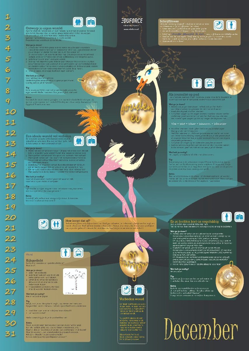 Strauß, der Schreibvogel – Jahreskalender für kreatives Schreiben