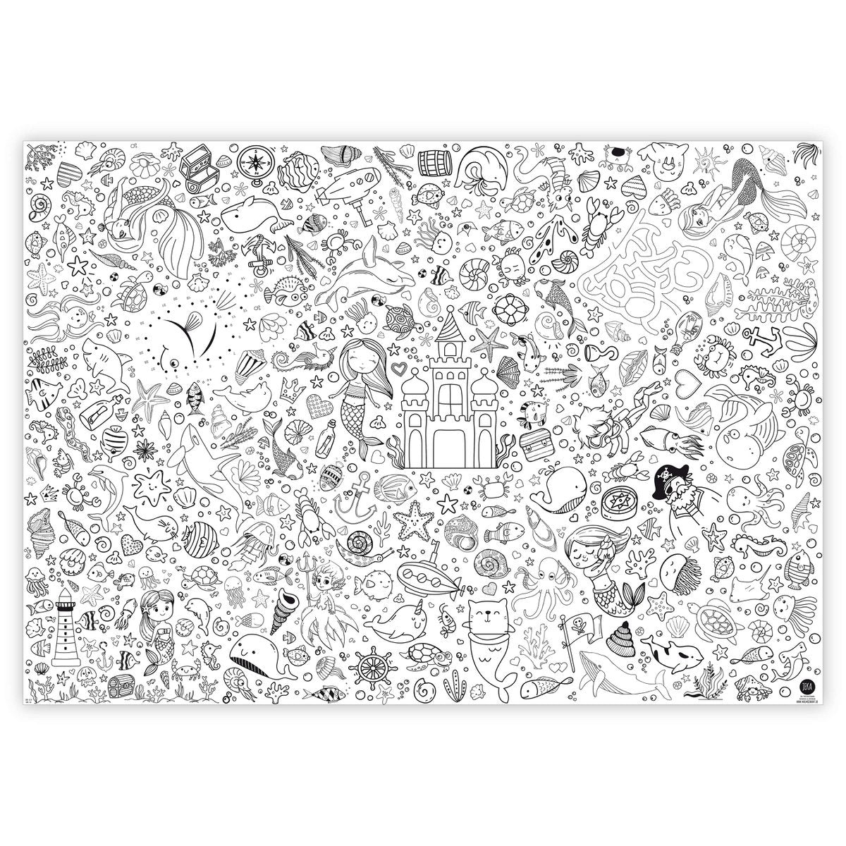 XXL Gruppen-Malvorlage - Meerjungfrau (120 x 85 cm)