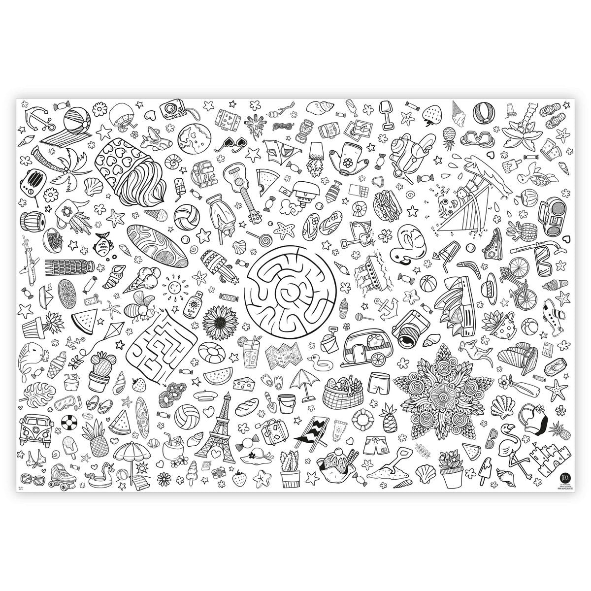 XXL Gruppen-Malvorlage - Sommer (120 x 85 cm)